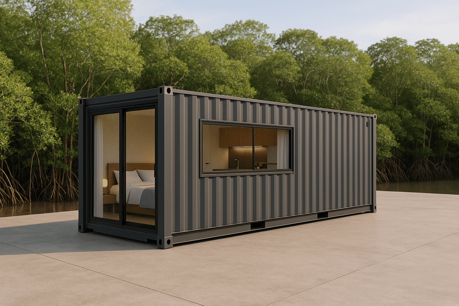 Casa Contêiner entre Manguezais